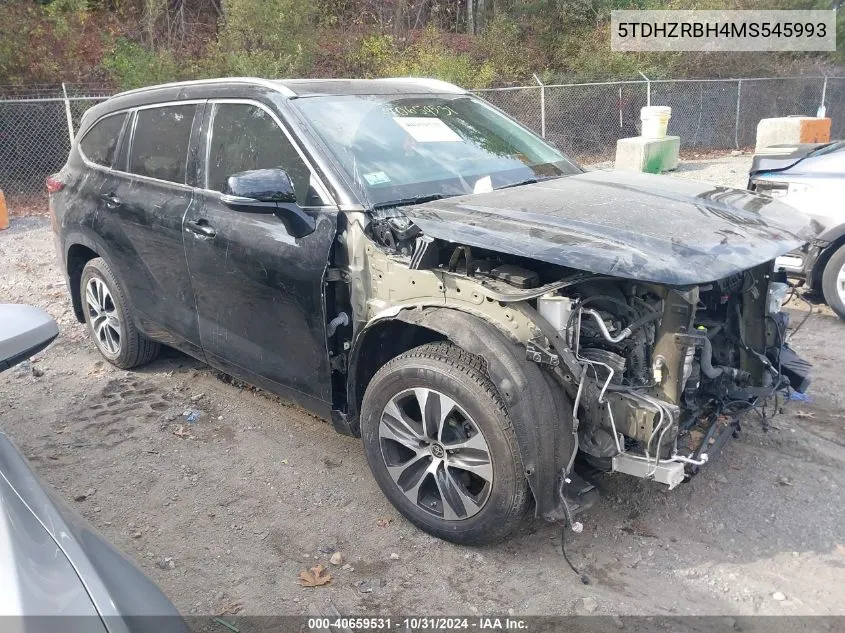 2021 Toyota Highlander Xle VIN: 5TDHZRBH4MS545993 Lot: 40659531