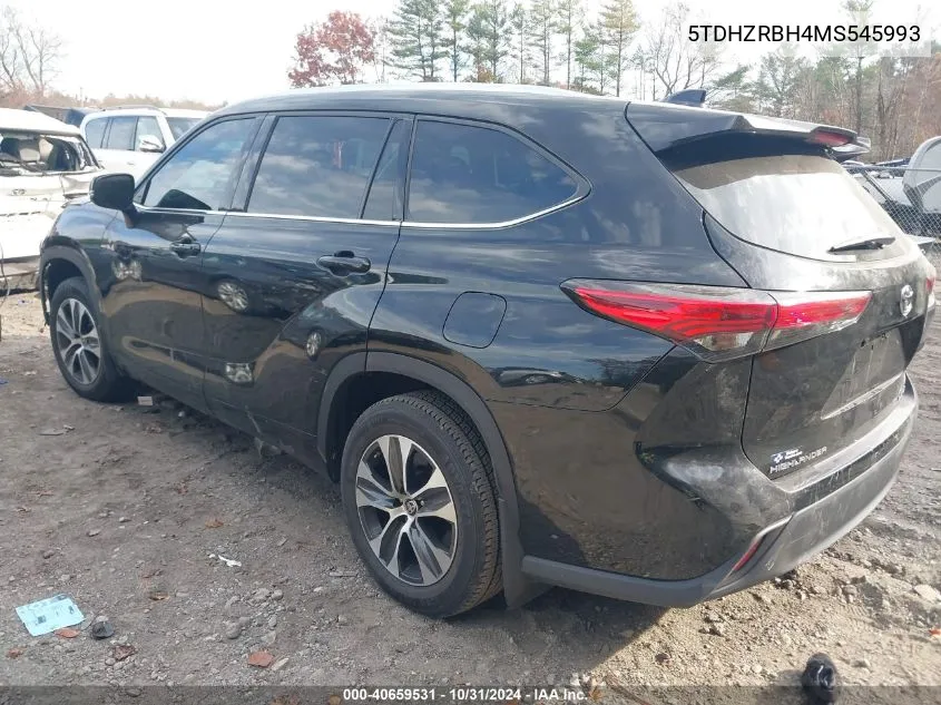 2021 Toyota Highlander Xle VIN: 5TDHZRBH4MS545993 Lot: 40659531