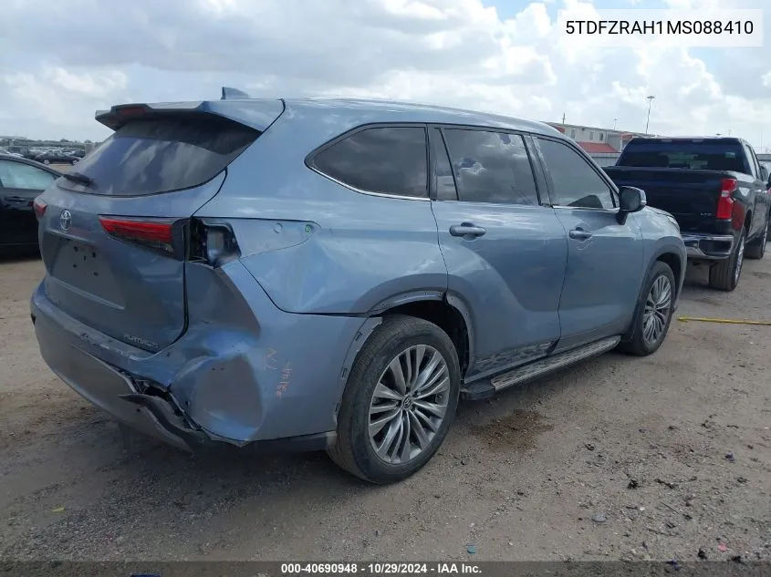 5TDFZRAH1MS088410 2021 Toyota Highlander Platinum