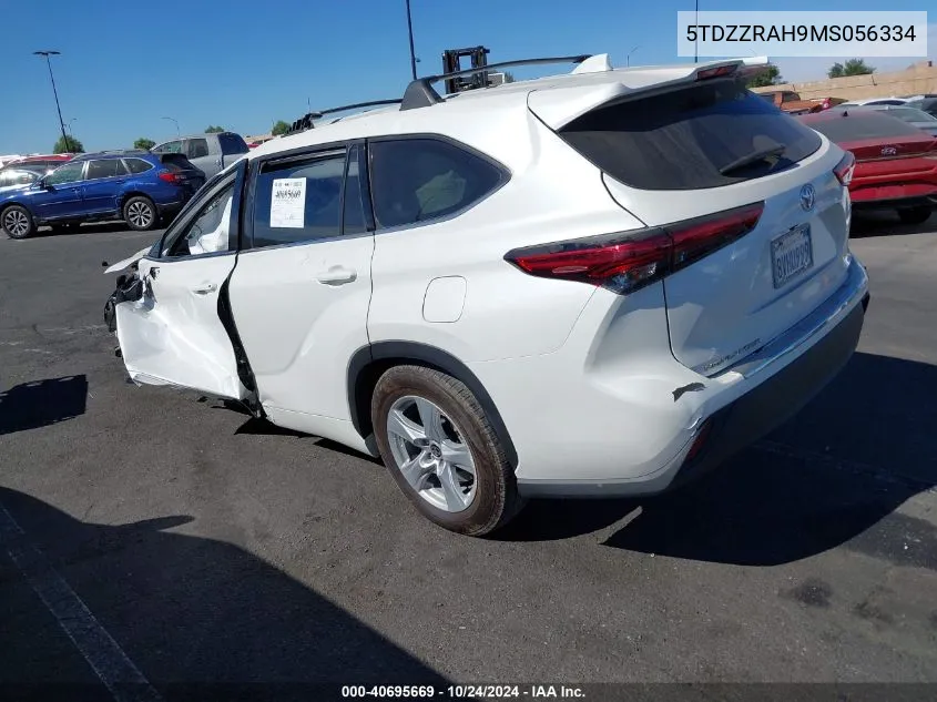 5TDZZRAH9MS056334 2021 Toyota Highlander Le