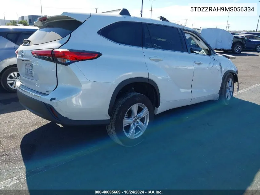 5TDZZRAH9MS056334 2021 Toyota Highlander Le