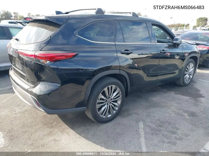 2021 Toyota Highlander Platinum VIN: 5TDFZRAH6MS066483 Lot: 40696611