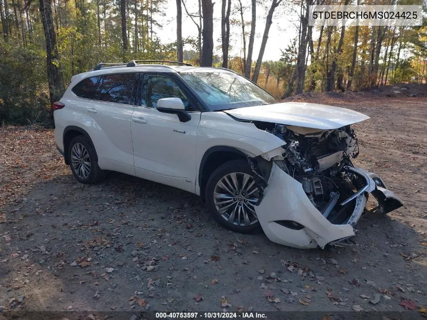 5TDEBRCH6MS024425 2021 Toyota Highlander Hybrid Platinum