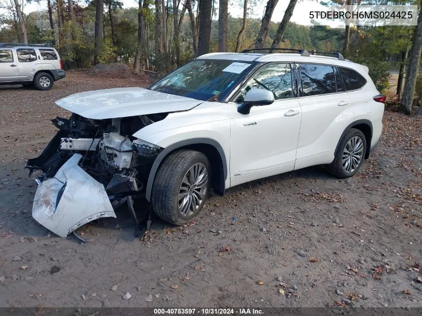 5TDEBRCH6MS024425 2021 Toyota Highlander Hybrid Platinum