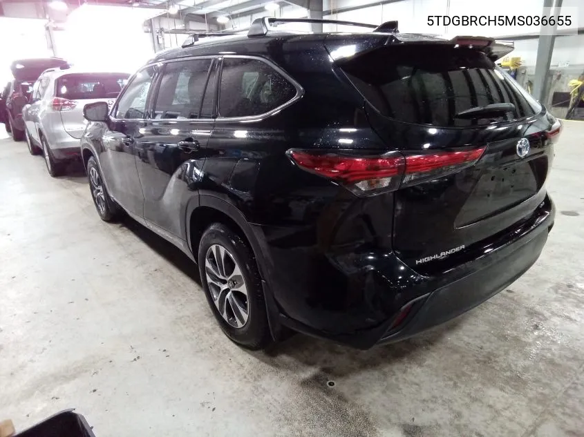 2021 Toyota Highlander Hybrid Xle VIN: 5TDGBRCH5MS036655 Lot: 40768275