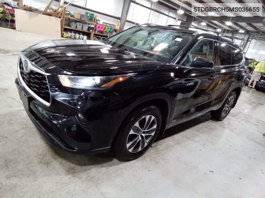 2021 Toyota Highlander Hybrid Xle VIN: 5TDGBRCH5MS036655 Lot: 40768275