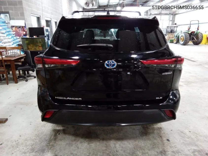 2021 Toyota Highlander Hybrid Xle VIN: 5TDGBRCH5MS036655 Lot: 40768275