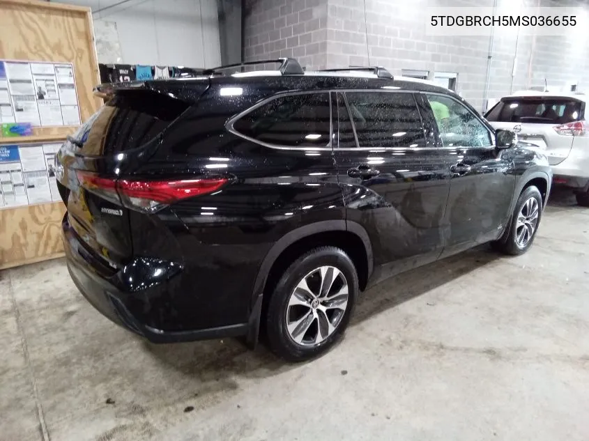 2021 Toyota Highlander Hybrid Xle VIN: 5TDGBRCH5MS036655 Lot: 40768275