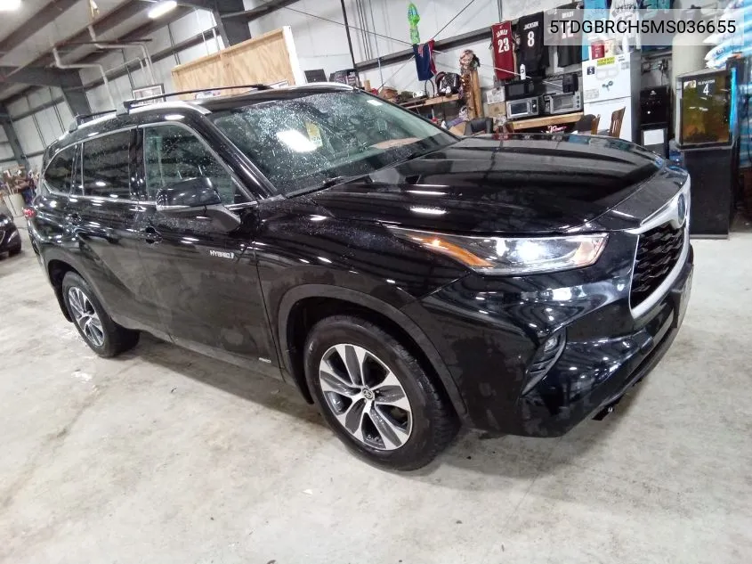 2021 Toyota Highlander Hybrid Xle VIN: 5TDGBRCH5MS036655 Lot: 40768275