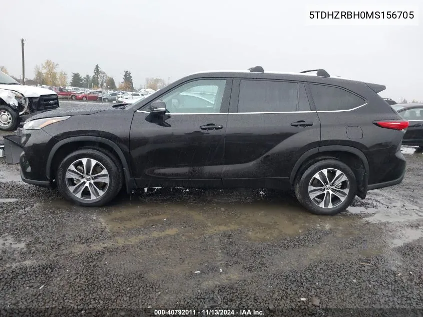 2021 Toyota Highlander Xle VIN: 5TDHZRBH0MS156705 Lot: 40792011