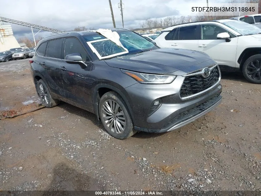 2021 Toyota Highlander Platinum VIN: 5TDFZRBH3MS118845 Lot: 40793346