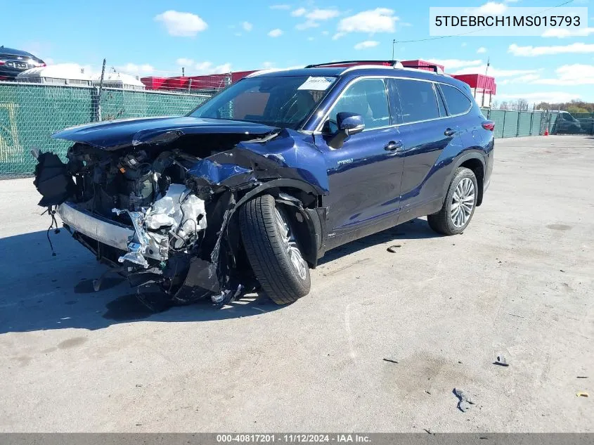 5TDEBRCH1MS015793 2021 Toyota Highlander Hybrid Platinum