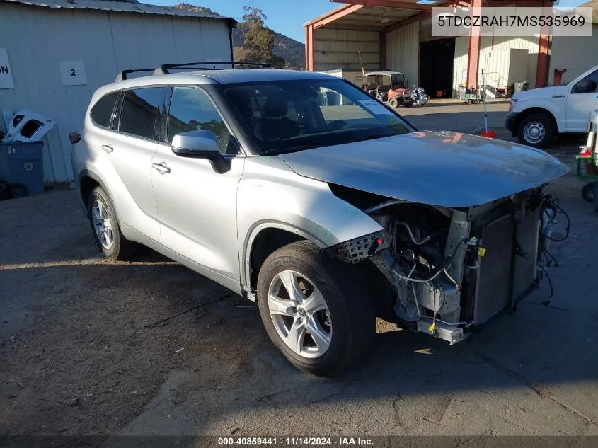 2021 Toyota Highlander L VIN: 5TDCZRAH7MS535969 Lot: 40859441