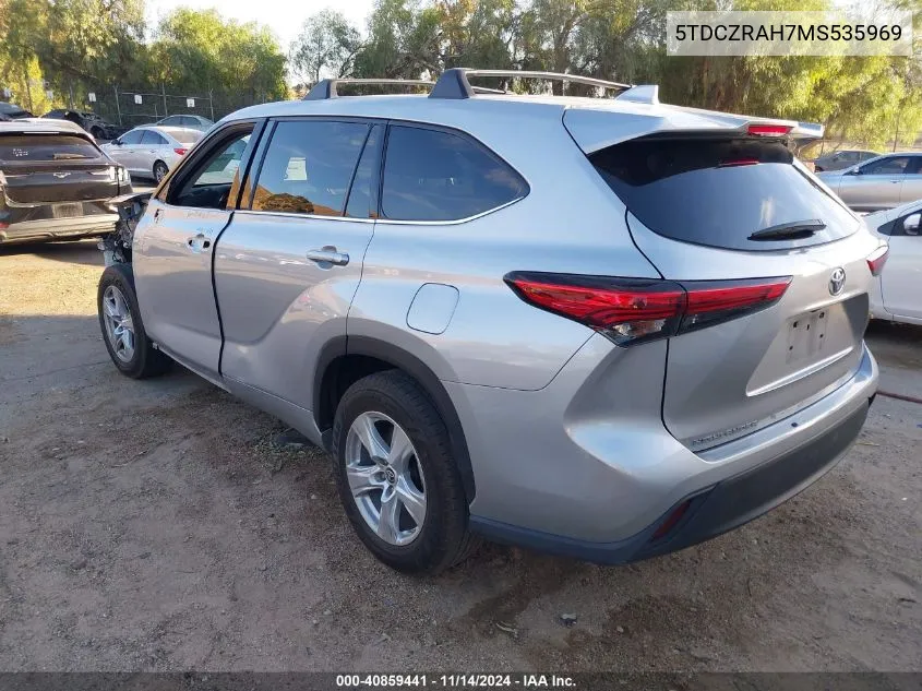 2021 Toyota Highlander L VIN: 5TDCZRAH7MS535969 Lot: 40859441