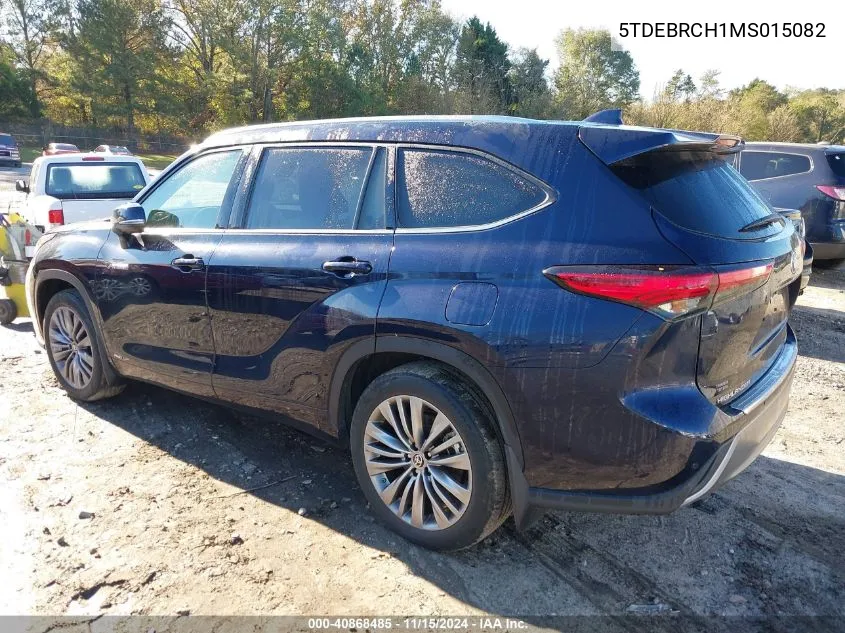 2021 Toyota Highlander Hybrid Platinum VIN: 5TDEBRCH1MS015082 Lot: 40868485