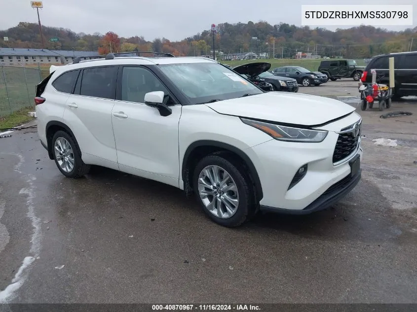 2021 Toyota Highlander Limited VIN: 5TDDZRBHXMS530798 Lot: 40870967