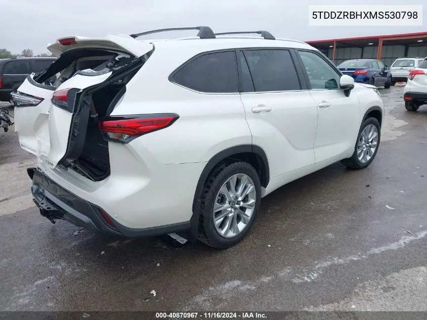 2021 Toyota Highlander Limited VIN: 5TDDZRBHXMS530798 Lot: 40870967