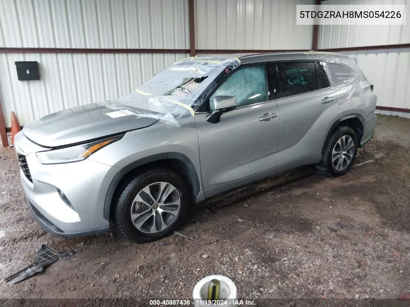 2021 Toyota Highlander Xle VIN: 5TDGZRAH8MS054226 Lot: 40887438