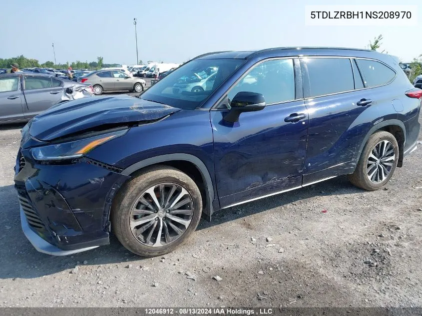 5TDLZRBH1NS208970 2022 Toyota Highlander Xse