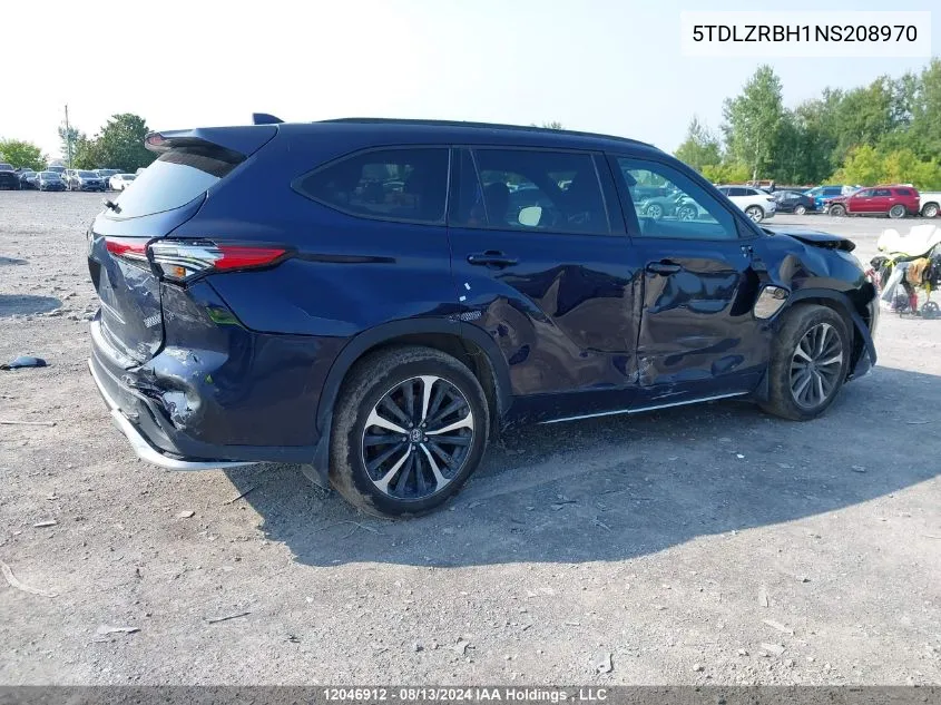 5TDLZRBH1NS208970 2022 Toyota Highlander Xse