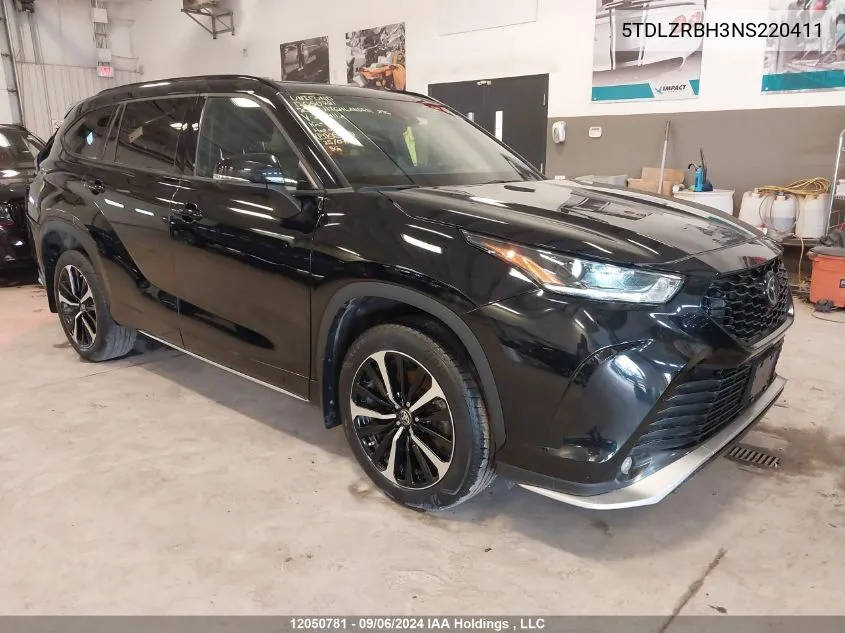 2022 Toyota Highlander Xse VIN: 5TDLZRBH3NS220411 Lot: 12050781