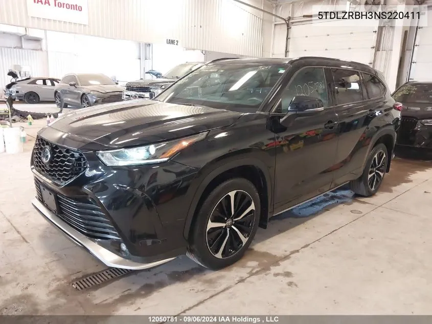 2022 Toyota Highlander Xse VIN: 5TDLZRBH3NS220411 Lot: 12050781