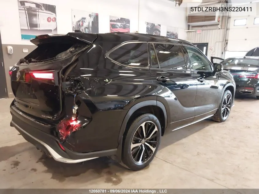 2022 Toyota Highlander Xse VIN: 5TDLZRBH3NS220411 Lot: 12050781