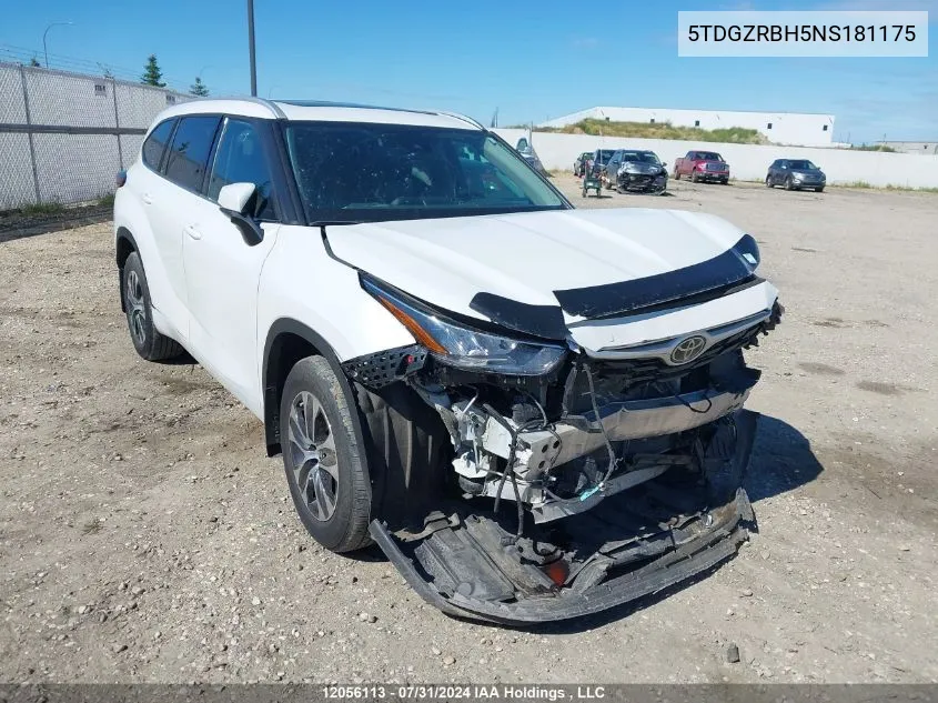 5TDGZRBH5NS181175 2022 Toyota Highlander