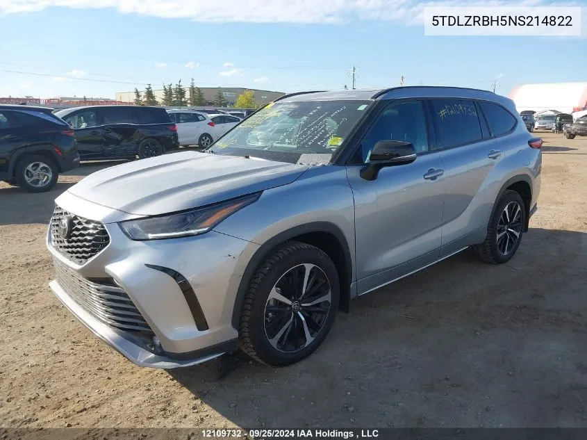 2022 Toyota Highlander Xse VIN: 5TDLZRBH5NS214822 Lot: 12109732