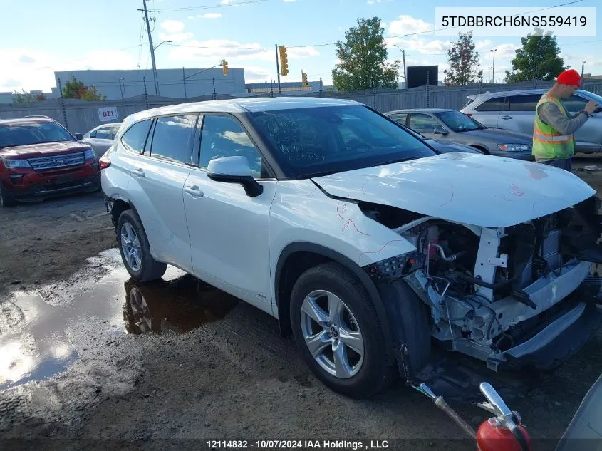 5TDBBRCH6NS559419 2022 Toyota Highlander