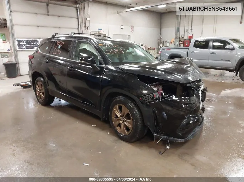 2022 Toyota Highlander Hybrid Xle Bronze Edition VIN: 5TDABRCH5NS543661 Lot: 39305595