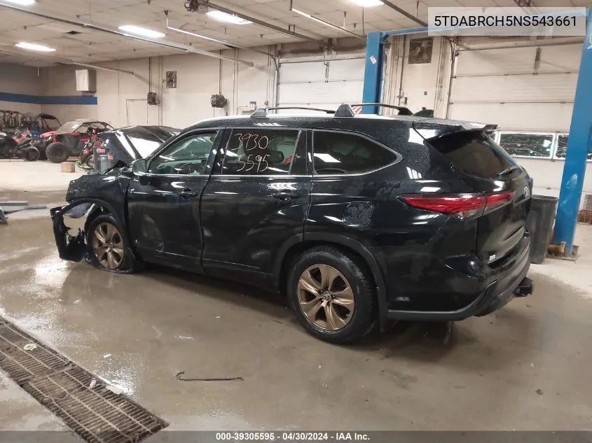 2022 Toyota Highlander Hybrid Xle Bronze Edition VIN: 5TDABRCH5NS543661 Lot: 39305595