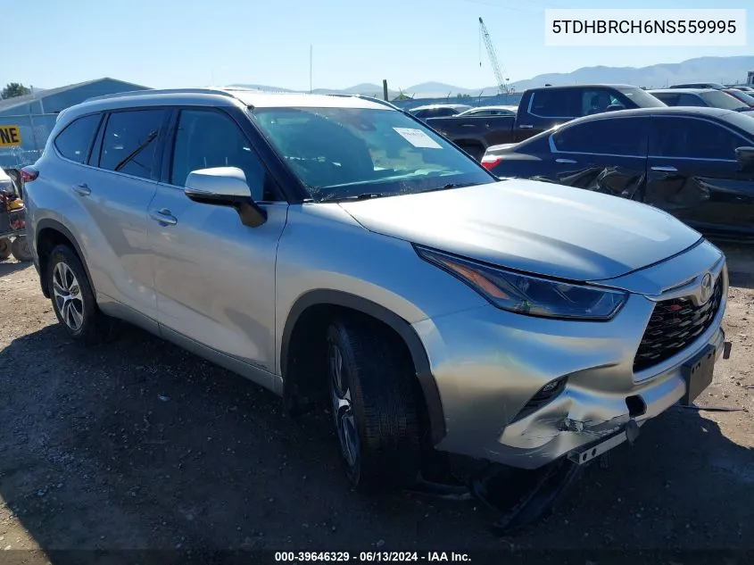 2022 Toyota Highlander Hybrid Xle VIN: 5TDHBRCH6NS559995 Lot: 39646329