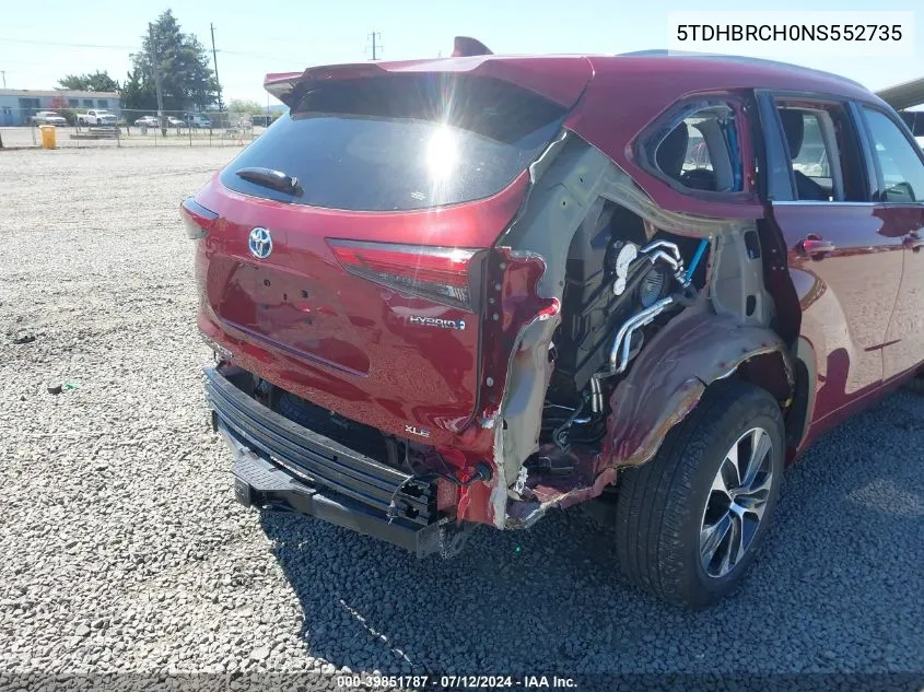 5TDHBRCH0NS552735 2022 Toyota Highlander Hybrid Xle