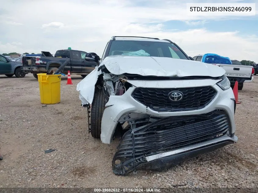 5TDLZRBH3NS246099 2022 Toyota Highlander Xse