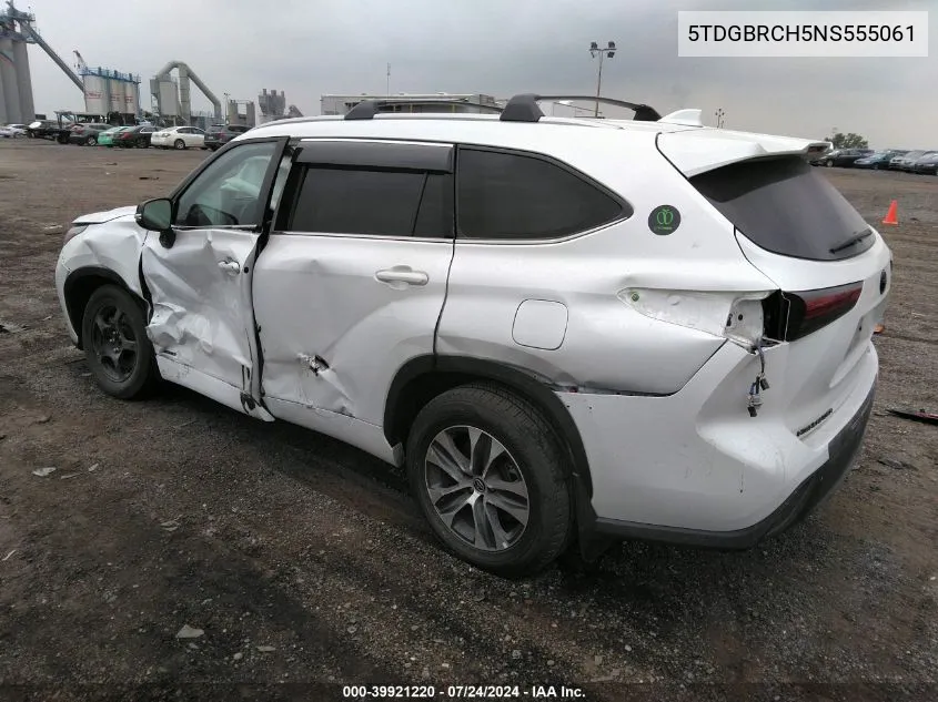 5TDGBRCH5NS555061 2022 Toyota Highlander Hybrid Xle