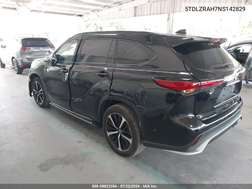 5TDLZRAH7NS142829 2022 Toyota Highlander Xse