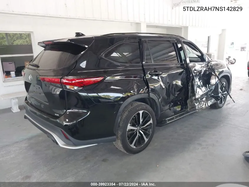 5TDLZRAH7NS142829 2022 Toyota Highlander Xse