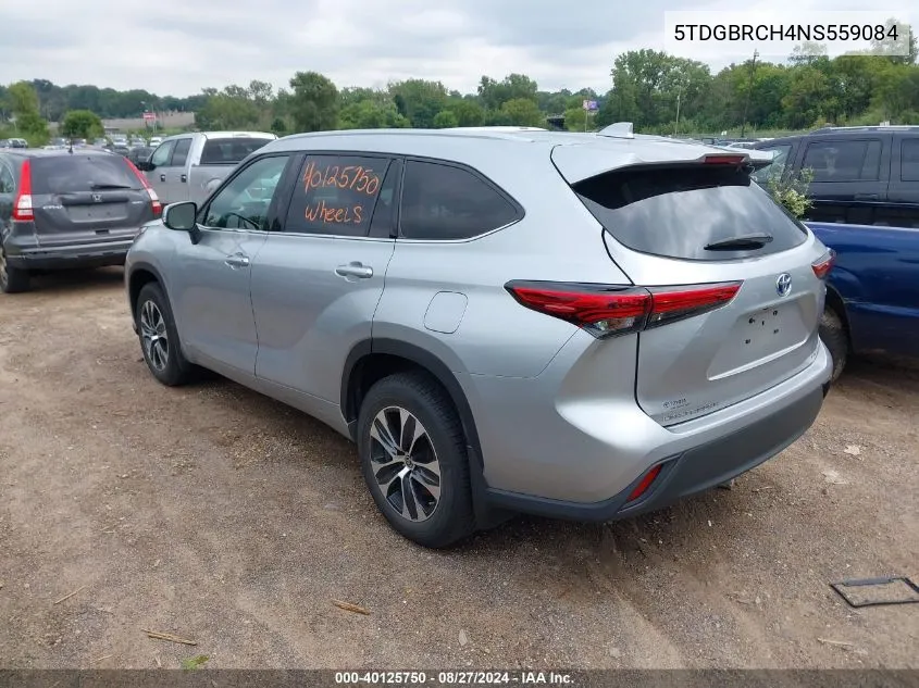 5TDGBRCH4NS559084 2022 Toyota Highlander Hybrid Xle