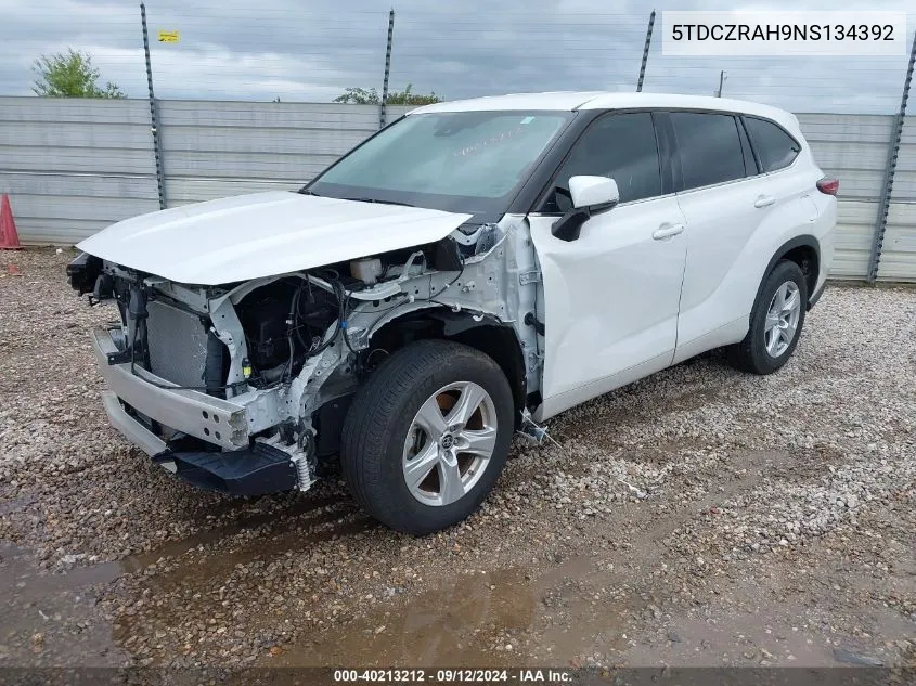 5TDCZRAH9NS134392 2022 Toyota Highlander L