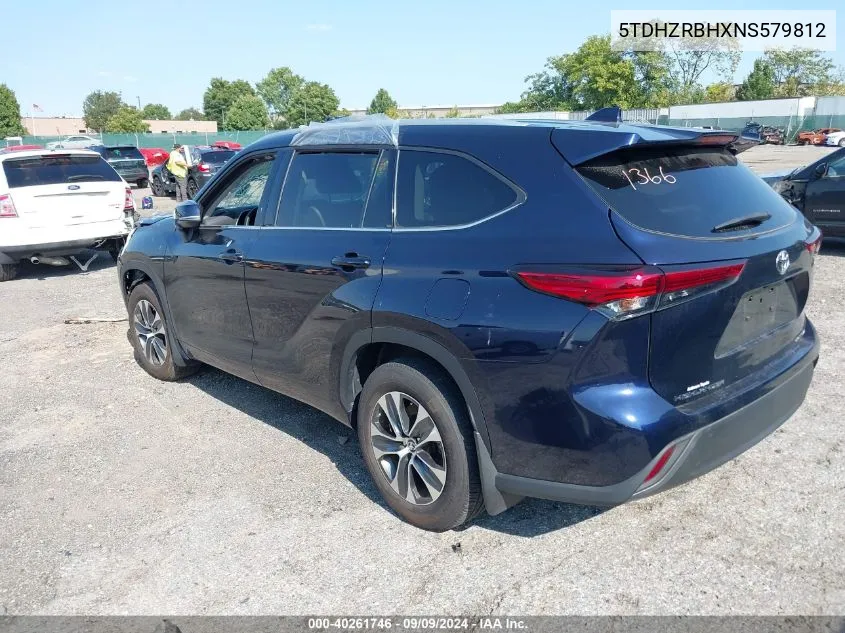 2022 Toyota Highlander Xle VIN: 5TDHZRBHXNS579812 Lot: 40261746