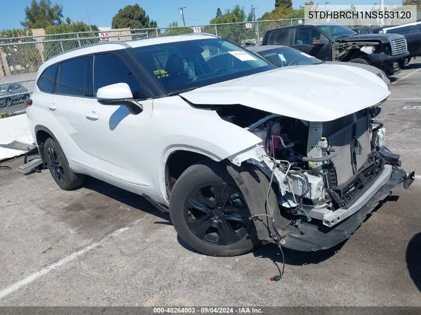 2022 Toyota Highlander Hybrid Xle VIN: 5TDHBRCH1NS553120 Lot: 40264003