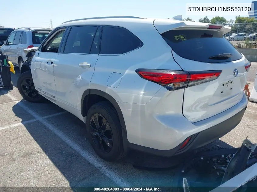 2022 Toyota Highlander Hybrid Xle VIN: 5TDHBRCH1NS553120 Lot: 40264003