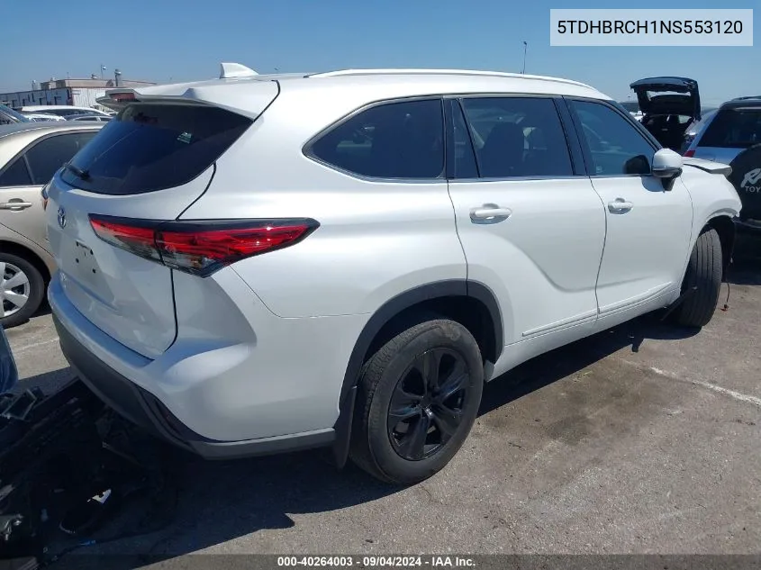 2022 Toyota Highlander Hybrid Xle VIN: 5TDHBRCH1NS553120 Lot: 40264003