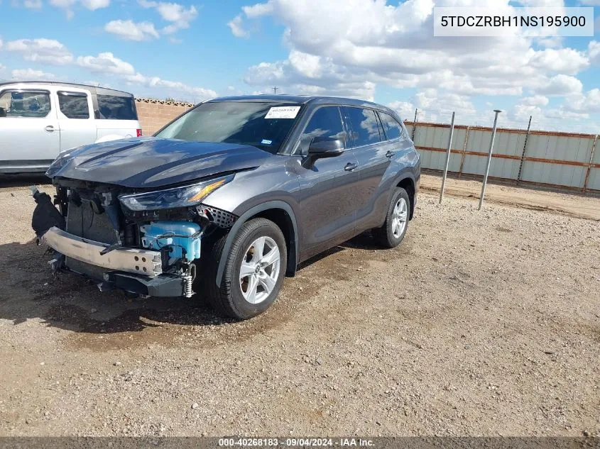 2022 Toyota Highlander L VIN: 5TDCZRBH1NS195900 Lot: 40268183