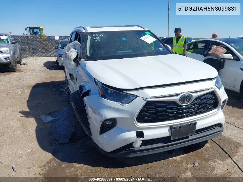 5TDGZRAH6NS099831 2022 Toyota Highlander Xle