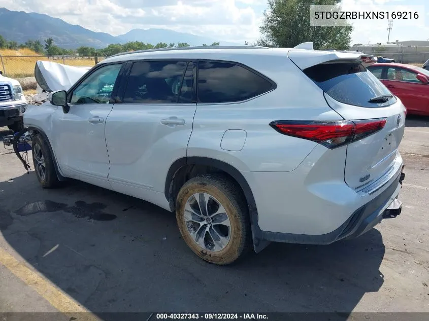 5TDGZRBHXNS169216 2022 Toyota Highlander Xle