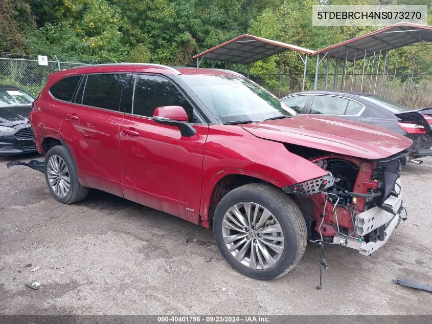 2022 Toyota Highlander Hybrid Platinum VIN: 5TDEBRCH4NS073270 Lot: 40401796