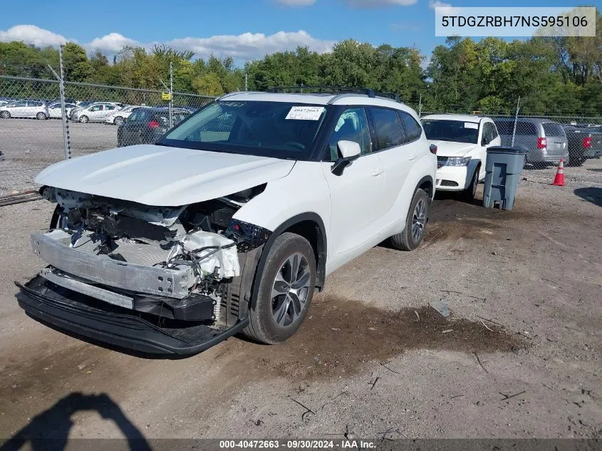 2022 Toyota Highlander Xle VIN: 5TDGZRBH7NS595106 Lot: 40472663