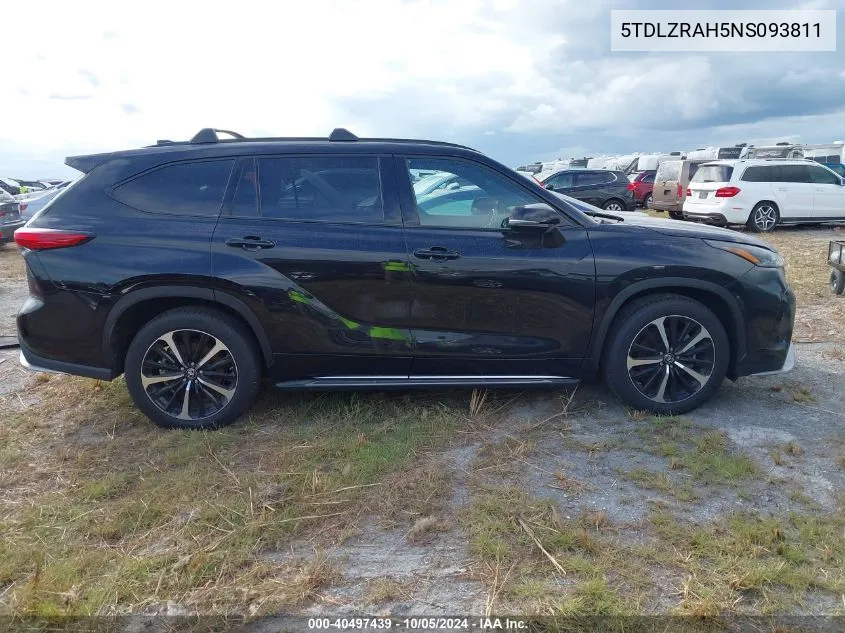 2022 Toyota Highlander Xse VIN: 5TDLZRAH5NS093811 Lot: 40497439